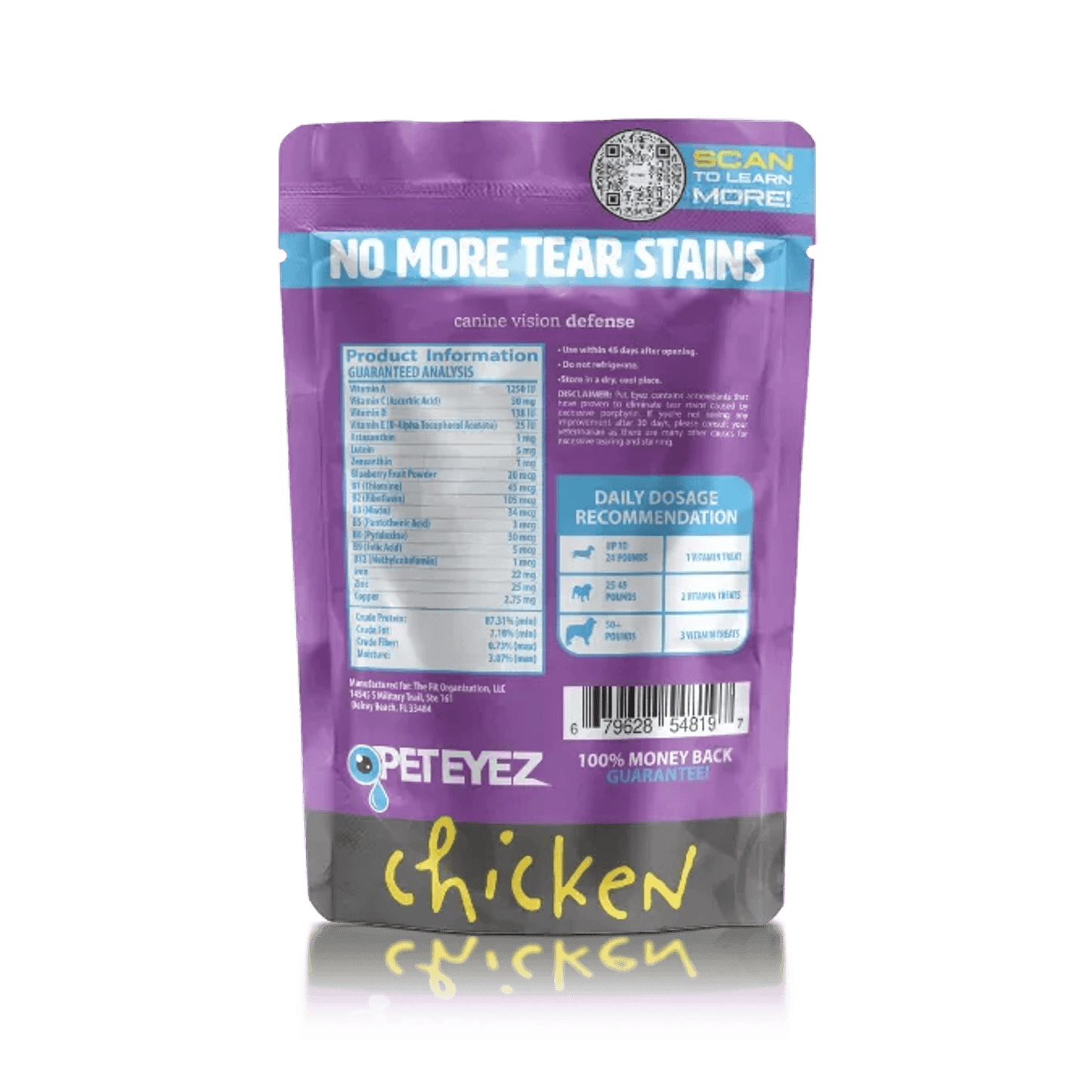 Pet Eyez Canine Vision Defence Vitamin Treats - Chicken Flavour, 35 Pack