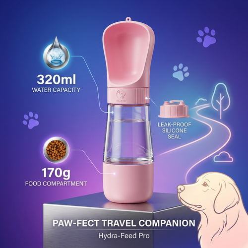 2 In 1 Dog Water Bottle - New Background